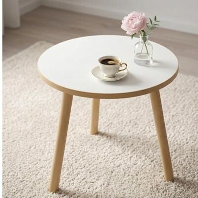 PlayPals Furniture P&P Furniture Salontafel, rond, wit, Ø 50 cm, hoogte 46 cm, moderne bijzettafel, houten poten, woonkamer, slaapkamer, Scandinavische stijl, kleine salontafel, rond, modern, EU-productie PlayPals Furniture P&P Furniture Salontafel, rond, wit, Ø 50 cm, hoogte 46 cm, moderne bijzettafel, houten poten, woonkamer, slaapkamer, Scandinavische stijl, kleine salontafel, rond, modern, EU-productie