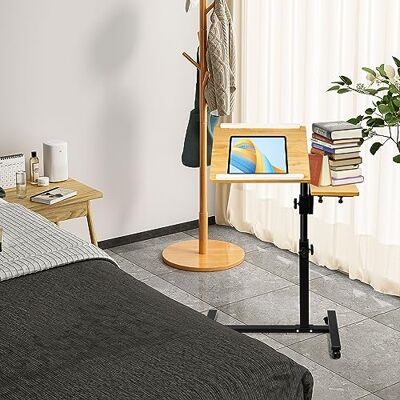 RELOVE Lichte bijzettafel, medisch bed, computerbureau, gamingbureau, rolbank, laptopbank, inklapbaar, met 4 wielen (70 x 44 x 65/95 cm, krantenkleur) RELOVE Lichte bijzettafel, medisch bed, computerbureau, gamingbureau, rolbank, laptopbank, inklapbaar, met 4 wielen (70 x 44 x 65/95 cm, krantenkleur)