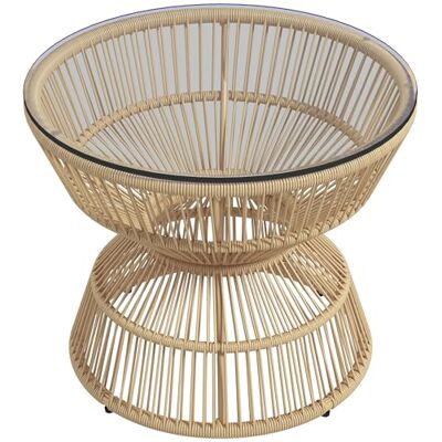 Outsunny Salontafel van rotan 60 x 60 x 50 cm, natuurlijk hout Outsunny Salontafel van rotan 60 x 60 x 50 cm, natuurlijk hout