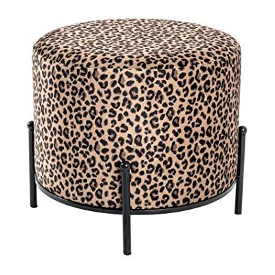 HAKU kruk patroon, zwart, MDF, metaal, stoffen bekleding Dimen.: H 40 cm x Ø 48 cm, stijl: Bohemian HAKU kruk patroon, zwart, MDF, metaal, stoffen bekleding Dimen.: H 40 cm x Ø 48 cm, stijl: Bohemian