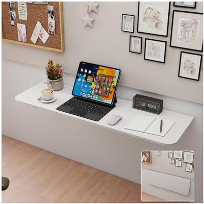uyoyous Klaptafel voor aan de muur, 120 x 40 x 2 cm, opvouwbare wandtafel, uitschuifbare eettafel, opvouwbaar wandbureau voor wasruimte, keuken, kantoor, balkon, computer uyoyous Klaptafel voor aan de muur, 120 x 40 x 2 cm, opvouwbare wandtafel, uitschuifbare eettafel, opvouwbaar wandbureau voor wasruimte, keuken, kantoor, balkon, computer