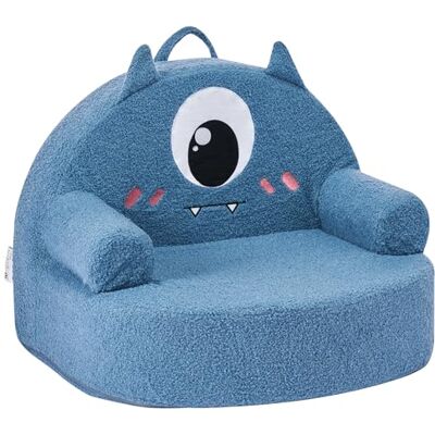 VEVOR Kinderbank, schuimstoel in monsterstijl met armleuningen, kinderstoel, beweegbaar en wasbaar, van 28D-spons en pluche voor speelkamer, slaapkamer, woonkamer, blauw VEVOR Kinderbank, schuimstoel in monsterstijl met armleuningen, kinderstoel, beweegbaar en wasbaar, van 28D-spons en pluche voor speelkamer, slaapkamer, woonkamer, blauw