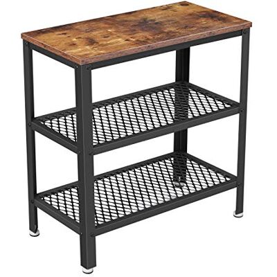 VASAGLE Console tafel, bijzettafel, deco tafel met 2 rasterplanken, salontafel, gang, woonkamer, slaapkamer, kantoor, smal, stabiel, ruimtebesparend, eenvoudige montage, industrieel ontwerp, vintage, donkerbruin LET33BX VASAGLE Console tafel, bijzettafel, deco tafel met 2 rasterplanken, salontafel, gang, woonkamer, slaapkamer, kantoor, smal, stabiel, ruimtebesparend, eenvoudige montage, industrieel ontwerp, vintage, donkerbruin LET33BX