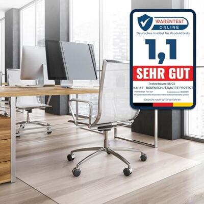 KARAT Neo Vloerbeschermingsmat voor harde vloeren, vloerbescherming, bureaustoel, voor parket, laminaat, vloermat en bureaustoel, dikte 1,5 mm (transparant, 114 x 450 cm) KARAT Neo Vloerbeschermingsmat voor harde vloeren, vloerbescherming, bureaustoel, voor parket, laminaat, vloermat en bureaustoel, dikte 1,5 mm (transparant, 114 x 450 cm)