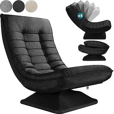 Casaria ® Vloerstoel, rugleuning 360 graden verstelbaar, inklapbaar, belastbaarheid: 150 kg Maximale belasting: 60 x 105 x 87 cm, gevoerd, voor woonkamer, gaming of ontspanning, zwart Casaria ® Vloerstoel, rugleuning 360 graden verstelbaar, inklapbaar, belastbaarheid: 150 kg Maximale belasting: 60 x 105 x 87 cm, gevoerd, voor woonkamer, gaming of ontspanning, zwart