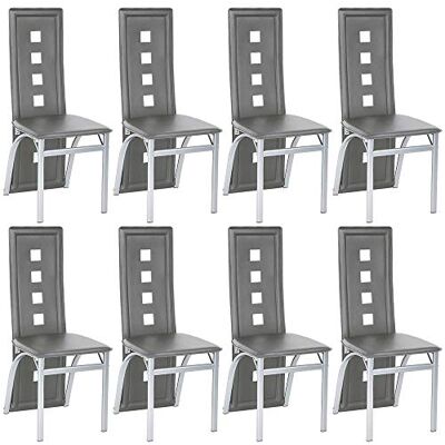 LANTUS Eetkamerstoelen, set van 8 stuks, keukenstoelen, hoge rugleuning, brede zitting, eetkamermeubels, woonkamerstoel van pvc-leer voor keuken, eetkamer, tuin, essen-8 stuks LANTUS Eetkamerstoelen, set van 8 stuks, keukenstoelen, hoge rugleuning, brede zitting, eetkamermeubels, woonkamerstoel van pvc-leer voor keuken, eetkamer, tuin, essen-8 stuks