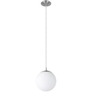 EGLO Rondo Hanglamp, hanglamp met 1 lichtpunt, hanglamp van staal, kleur: mat nikkel; glas: nikkel mat, wit; fitting: E27; diameter: 20 cm EGLO Rondo Hanglamp, hanglamp met 1 lichtpunt, hanglamp van staal, kleur: mat nikkel; glas: nikkel mat, wit; fitting: E27; diameter: 20 cm