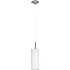 EGLO Hanglamp Troy 3, -1-pits hanglamp, materiaal: staal, kleur: nikkel mat, glas: satijn wit, fitting: E27, Ø: 10,5 cm EGLO Hanglamp Troy 3, -1-pits hanglamp, materiaal: staal, kleur: nikkel mat, glas: satijn wit, fitting: E27, Ø: 10,5 cm