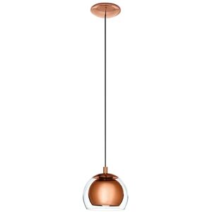 EGLO Rocamar Hanglamp, 1-lichts, modern, van koper en helder glas, eettafellamp, woonkamerlamp, met E27-fitting EGLO Rocamar Hanglamp, 1-lichts, modern, van koper en helder glas, eettafellamp, woonkamerlamp, met E27-fitting
