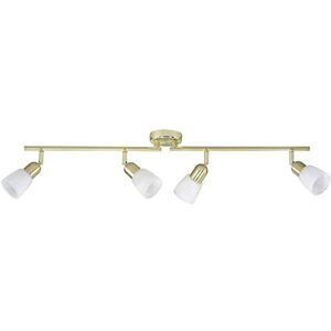 Brilliant Sofia spot lamp buis 4flg messing/albast wit 4 x D45, E14, 40 W, geschikt voor hanglampen (niet meegeleverd) schaal A ++ tot E draaibare arm/draaibare kop Brilliant Sofia spot lamp buis 4flg messing/albast wit 4 x D45, E14, 40 W, geschikt voor hanglampen (niet meegeleverd) schaal A ++ tot E draaibare arm/draaibare kop