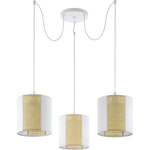 EGLO Arnhem Hanglamp met 3 gloeilampen, vintage, boho, hygge, hanglamp van staal, papier en zeegras in wit, natuur, eettafellamp, woonkamerlamp, hangend met E27-fitting, Ø 96 cm EGLO Arnhem Hanglamp met 3 gloeilampen, vintage, boho, hygge, hanglamp van staal, papier en zeegras in wit, natuur, eettafellamp, woonkamerlamp, hangend met E27-fitting, Ø 96 cm