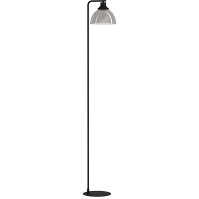 EGLO Beleser Vloerlamp, elegante tafellamp van zwart metaal en rookglas, zwart transparant, woonkamerlamp met voetschakelaar, E27-fitting EGLO Beleser Vloerlamp, elegante tafellamp van zwart metaal en rookglas, zwart transparant, woonkamerlamp met voetschakelaar, E27-fitting