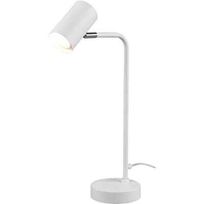 Trio , Tafellamp, Marley 1 x GU10, max.5,0 W Lichaam: Metaal, mat wit L: 12,0 cm, H:45,0 cm, D: 25,0 cm, Schakelaar, IP20, zonder verlichting Trio , Tafellamp, Marley 1 x GU10, max.5,0 W Lichaam: Metaal, mat wit L: 12,0 cm, H:45,0 cm, D: 25,0 cm, Schakelaar, IP20, zonder verlichting