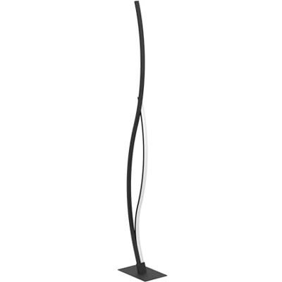 EGLO Grisolia led-vloerlamp, gebogen design, zwart metaal, warm wit licht, 129 cm, woonkamerlamp EGLO Grisolia led-vloerlamp, gebogen design, zwart metaal, warm wit licht, 129 cm, woonkamerlamp