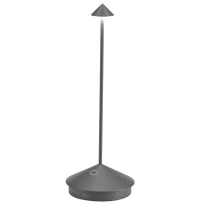 Zafferano , Pina-lamp, oplaadbare en draadloze tafellamp met touch-bediening, ook als buitenlamp te gebruiken, dimmer 2200-3000 K, hoogte 29 cm, kleur donkergrijs Zafferano , Pina-lamp, oplaadbare en draadloze tafellamp met touch-bediening, ook als buitenlamp te gebruiken, dimmer 2200-3000 K, hoogte 29 cm, kleur donkergrijs