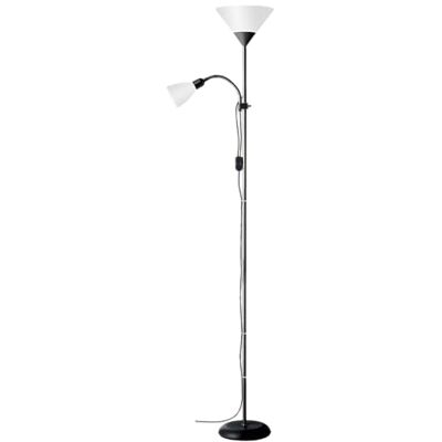 Brilliant AG 93008/76 Spari 4 staande lamp met leeslamp, aluminium/kunststof, 60 W, E27, zwart/wit Brilliant AG 93008/76 Spari 4 staande lamp met leeslamp, aluminium/kunststof, 60 W, E27, zwart/wit