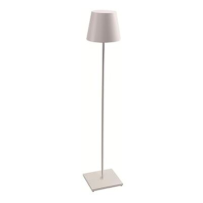 Zafferano , Poldina XXL, oplaadbare en draadloze vloerlamp met touch-bediening, geschikt voor woonkamer en buiten, dimmer 2700-3000 K, in hoogte verstelbaar 69-150 cm, kleur wit Zafferano , Poldina XXL, oplaadbare en draadloze vloerlamp met touch-bediening, geschikt voor woonkamer en buiten, dimmer 2700-3000 K, in hoogte verstelbaar 69-150 cm, kleur wit