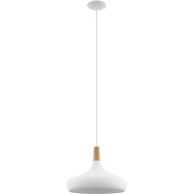EGLO SABINAR Kroonluchter, vlamhanger, hanglamp van staal en hout, kleur: wit, bruin, E27 fitting, Ø 40 cm, FSC-gecertificeerd EGLO SABINAR Kroonluchter, vlamhanger, hanglamp van staal en hout, kleur: wit, bruin, E27 fitting, Ø 40 cm, FSC-gecertificeerd