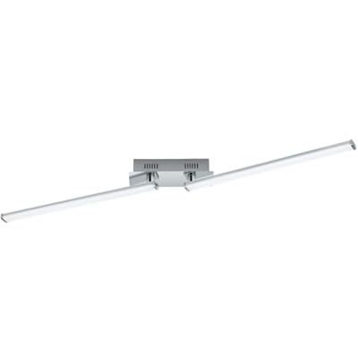 EGLO Lasana 2 plafondlamp met 2 fittingen, materiaal: aluminium, staal, kunststof; kleur: chroom, wit EGLO Lasana 2 plafondlamp met 2 fittingen, materiaal: aluminium, staal, kunststof; kleur: chroom, wit
