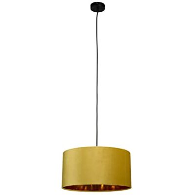 Smartwares Velvet IDE-60057 hanglamp fluweel, mosterdgeel, diameter 40 cm, voor lampen E27 tot 60 W (niet inbegrepen) Smartwares Velvet IDE-60057 hanglamp fluweel, mosterdgeel, diameter 40 cm, voor lampen E27 tot 60 W (niet inbegrepen)