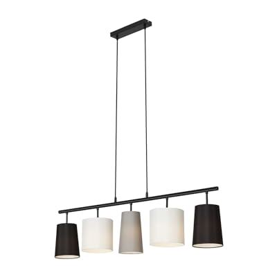 Briloner Hanglamp met stoffen lampenkap, E14-fitting, max. 40 W, hanglamp, eetkamerlamp, woonkamerlamp, keukenlamp, 96 x 120 cm, grijs, wit, zwart Briloner Hanglamp met stoffen lampenkap, E14-fitting, max. 40 W, hanglamp, eetkamerlamp, woonkamerlamp, keukenlamp, 96 x 120 cm, grijs, wit, zwart