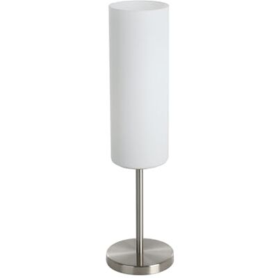 EGLO Tafellamp Troy 3, 1-Pits Tafellamp, Nachtkastje Lamp van Staal, Kleur: Nikkel Mat, Glas: Satijnwit, Fitting: E27, Incl. Schakelaar couleur : nickel mat, verre : satiné, blanc, douille : E27, interrupteur inclus EGLO Tafellamp Troy 3, 1-Pits Tafellamp, Nachtkastje Lamp van Staal, Kleur: Nikkel Mat, Glas: Satijnwit, Fitting: E27, Incl. Schakelaar couleur : nickel mat, verre : satiné, blanc, douille : E27, interrupteur inclus