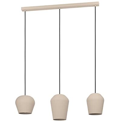 EGLO Cambaito Hanglamp, kroonluchter met 3 lampen, voor woonkamer en eetkamer, hanglamp, metaal, zandkleurig, fitting E27 EGLO Cambaito Hanglamp, kroonluchter met 3 lampen, voor woonkamer en eetkamer, hanglamp, metaal, zandkleurig, fitting E27