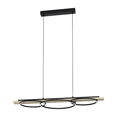 EGLO Boyal Led-hanglamp voor slaapkamer, 3 vlammen, dimbare plafondlamp van zwart metaal, gevlamd hout en kunststof, voor woonkamer of eetkamer, E27-fitting, FSC-gecertificeerd EGLO Boyal Led-hanglamp voor slaapkamer, 3 vlammen, dimbare plafondlamp van zwart metaal, gevlamd hout en kunststof, voor woonkamer of eetkamer, E27-fitting, FSC-gecertificeerd