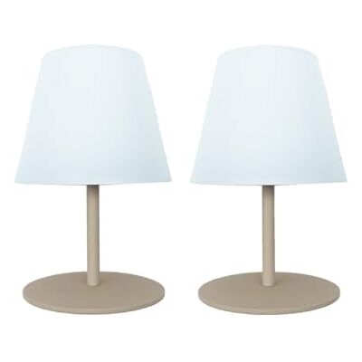 Lumisky Set van 2 draadloze led-tafellampen TWINS Cream H16cm Lumisky Set van 2 draadloze led-tafellampen TWINS Cream H16cm
