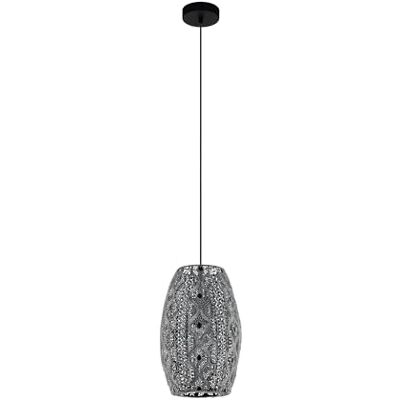 EGLO Riyadh hanglamp, 1-lichts hanglamp, vintage, Oriënt, Boho, hanglamp van zwart staal, antiek-zwart, eettafellamp, hangende woonkamerlamp met E27-fitting EGLO Riyadh hanglamp, 1-lichts hanglamp, vintage, Oriënt, Boho, hanglamp van zwart staal, antiek-zwart, eettafellamp, hangende woonkamerlamp met E27-fitting