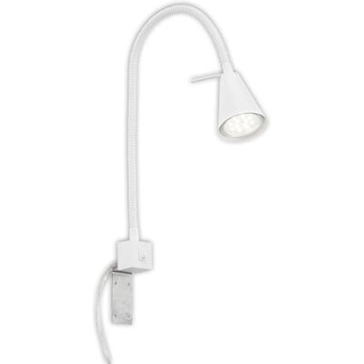 Briloner Leuchten Led-bedlamp met flexibele arm met aan/uit-schakelaar, 4 W, 400 lm, 3000 K, wit, 4 W Briloner Leuchten Led-bedlamp met flexibele arm met aan/uit-schakelaar, 4 W, 400 lm, 3000 K, wit, 4 W
