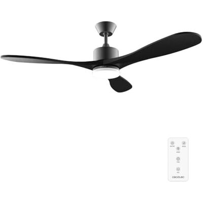Cecotec EnergySIlence Aero 5200 Plafondventilator, 40 W, 52 inch, met DC-motor, ledverlichting en afstandsbediening, houtafwerking, zwart Cecotec EnergySIlence Aero 5200 Plafondventilator, 40 W, 52 inch, met DC-motor, ledverlichting en afstandsbediening, houtafwerking, zwart