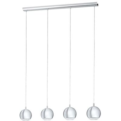EGLO Conessa ledhanglamp met 4 fittingen, moderne hanglamp van metaal en kunststof, eetkamerlamp in chroom, helder, hangende woonkamerlamp met GU10-fittingen EGLO Conessa ledhanglamp met 4 fittingen, moderne hanglamp van metaal en kunststof, eetkamerlamp in chroom, helder, hangende woonkamerlamp met GU10-fittingen