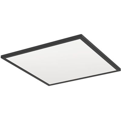 EGLO Rovito LED Opbouw Plafondlamp Vierkante Plafondlamp Badkamer Verlichting Zwart Wit Kunststof Warm Wit Koel Wit IP44, 50x50 cm EGLO Rovito LED Opbouw Plafondlamp Vierkante Plafondlamp Badkamer Verlichting Zwart Wit Kunststof Warm Wit Koel Wit IP44, 50x50 cm