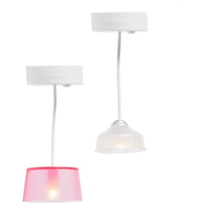Lundby Accessoires voor poppenhuis, mini-ledlampen voor minipoppen, 11 cm, 2 hangende plafondlampen op batterijen, vanaf 4 jaar, 1/18 jaar Lundby Accessoires voor poppenhuis, mini-ledlampen voor minipoppen, 11 cm, 2 hangende plafondlampen op batterijen, vanaf 4 jaar, 1/18 jaar