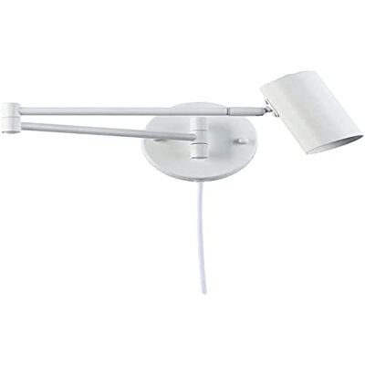 B·LED BARCELONA LED Wandlamp met scharnierarm draaibaar wit en kabel met stekker en schakelaar Leeslamp E27 fitting voor woonkamer, slaapkamer, nachtkastje, hoofdeinde, L3067-EU-B B·LED BARCELONA LED Wandlamp met scharnierarm draaibaar wit en kabel met stekker en schakelaar Leeslamp E27 fitting voor woonkamer, slaapkamer, nachtkastje, hoofdeinde, L3067-EU-B