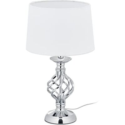 Relaxdays 10034477_55 Moderne tafellamp, aanraakgevoelig, 3 niveaus verstelbaar, voor woonkamer, E14, 43,5 x 25 cm, kleurkeuze, zilver Relaxdays 10034477_55 Moderne tafellamp, aanraakgevoelig, 3 niveaus verstelbaar, voor woonkamer, E14, 43,5 x 25 cm, kleurkeuze, zilver