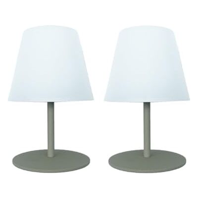 Lumisky Set van 2 draadloze led-tafellampen TWINS Olive H16cm Lumisky Set van 2 draadloze led-tafellampen TWINS Olive H16cm