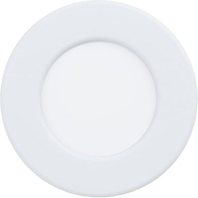 EGLO Fueva 6 LED-inbouwspot, plafondlamp voor inbouw, badkamerlamp, kunststof, wit, warmwitte verlichting, IP44, diameter 8,6 cm EGLO Fueva 6 LED-inbouwspot, plafondlamp voor inbouw, badkamerlamp, kunststof, wit, warmwitte verlichting, IP44, diameter 8,6 cm