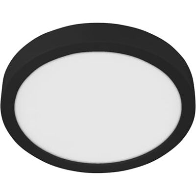 EGLO Fueva 5 LED-plafondlamp, Ø 28,5 cm, ronde opbouwlamp van zwart metaal met verlicht oppervlak van kunststof, plafondlamp voor badkamer, neutraal wit, IP44 EGLO Fueva 5 LED-plafondlamp, Ø 28,5 cm, ronde opbouwlamp van zwart metaal met verlicht oppervlak van kunststof, plafondlamp voor badkamer, neutraal wit, IP44
