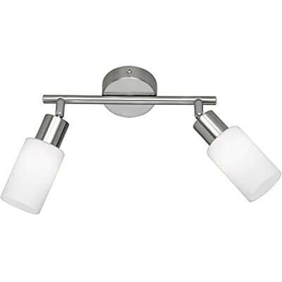 RL LIVE YOUR LIGHT Reality Leuchten Plafondlamp, 2 lampen, E14, max. 40 watt, nikkel, mat, 25,5 cm, mat wit R80012007 RL LIVE YOUR LIGHT Reality Leuchten Plafondlamp, 2 lampen, E14, max. 40 watt, nikkel, mat, 25,5 cm, mat wit R80012007