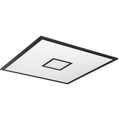 EGLO Bordonara LED-paneel, dimbare plafondlamp met afstandsbediening, vierkante plafondlamp voor kantoor en hal, zwart metaal en wit kunststof, warm-koud wit, RGB, 60 x 60 cm EGLO Bordonara LED-paneel, dimbare plafondlamp met afstandsbediening, vierkante plafondlamp voor kantoor en hal, zwart metaal en wit kunststof, warm-koud wit, RGB, 60 x 60 cm