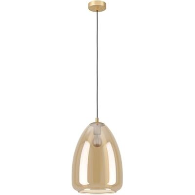 EGLO Alobrase Hanglamp, hanglamp, plafondlamp voor woonkamer of eetkamer, van geborsteld messing metaal en verdampt amberglas, fitting E27, Ø 30 cm EGLO Alobrase Hanglamp, hanglamp, plafondlamp voor woonkamer of eetkamer, van geborsteld messing metaal en verdampt amberglas, fitting E27, Ø 30 cm