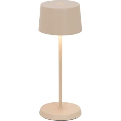 Zafferano , Olivia Micro, oplaadbare tafellamp, draadloos, met touch-bediening, geschikt voor woonkamer en buiten, dimmer, 2200-3000 K, hoogte 20 cm, zandkleurig Zafferano , Olivia Micro, oplaadbare tafellamp, draadloos, met touch-bediening, geschikt voor woonkamer en buiten, dimmer, 2200-3000 K, hoogte 20 cm, zandkleurig