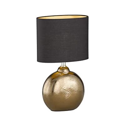 Fischer & Honsel Foro tafellamp antiek brons stoffen kap zwart chintz interieur goud L: 23,00 cm, b: 13,00 cm, H: 36,00 cm, met koordschakelaar, 1 x E14 max. 40 Fischer & Honsel Foro tafellamp antiek brons stoffen kap zwart chintz interieur goud L: 23,00 cm, b: 13,00 cm, H: 36,00 cm, met koordschakelaar, 1 x E14 max. 40
