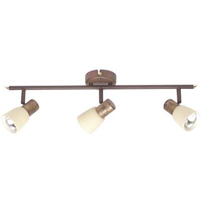 Brilliant 35816/56 stang met 3 lampen, metaal/glas, 60 x 19 x 19 cm, bruin Brilliant 35816/56 stang met 3 lampen, metaal/glas, 60 x 19 x 19 cm, bruin