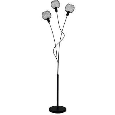 EGLO Staande lamp Wrington 1, 3-lamps, vintage, industrieel, retro, staande lamp van staal, woonkamerlamp in zwart, lamp met voetschakelaar, E14 fitting EGLO Staande lamp Wrington 1, 3-lamps, vintage, industrieel, retro, staande lamp van staal, woonkamerlamp in zwart, lamp met voetschakelaar, E14 fitting