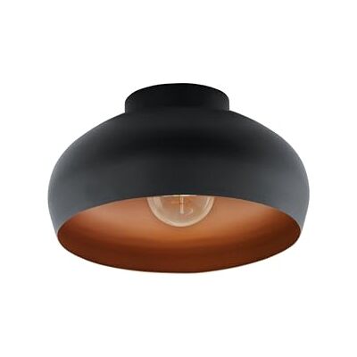 EGLO Mogano 2 plafondlamp, minimalistische plafondlamp voor woonkamer en hal, verlichting van zwart metaal en koperkleurig, E27 fitting EGLO Mogano 2 plafondlamp, minimalistische plafondlamp voor woonkamer en hal, verlichting van zwart metaal en koperkleurig, E27 fitting