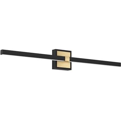 EGLO Peguera Led-wandlamp, spiegellamp, recht, badkamer, metaal, zwart, messing, warm wit, IP44, 80 cm EGLO Peguera Led-wandlamp, spiegellamp, recht, badkamer, metaal, zwart, messing, warm wit, IP44, 80 cm