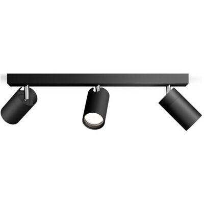Philips Idris Spot Spatwaterdicht IP44-5W Zwart Badkamerlamp Drie lichtpunten Alleen geschikt voor LED-spots Philips Idris Spot Spatwaterdicht IP44-5W Zwart Badkamerlamp Drie lichtpunten Alleen geschikt voor LED-spots